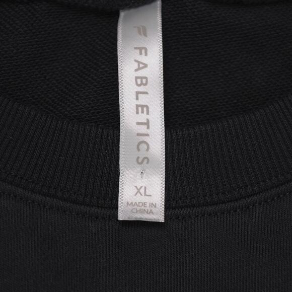 Fabletics Year Round Black Terry Cropped Sweatshirt Womens Size XL - Picture 4 of 10
